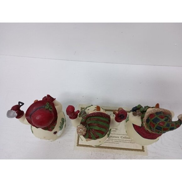 VTG 2002 Home Interiors Snow Men Figurines Set Of 3 Collectible Christmas Decor - Picture 5 of 10